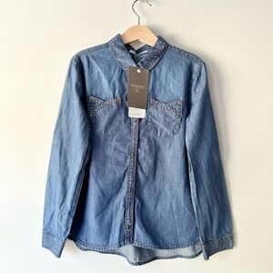 Mayoral Long Sleeve Denim Button Down Shirt